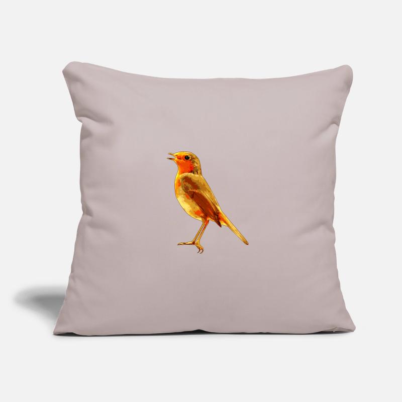 Rouge-gorge chantant Housse de coussin décorative 45 x 45 cm