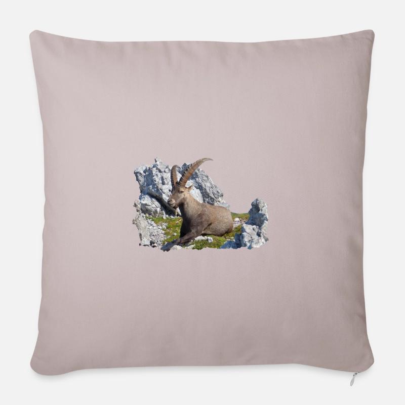 Steinbock - Sofakissenbezug 45 x 45 cm - helles Taupe