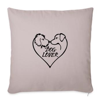Dog Lover Hundeherz Hundesprüche Hund - Sofakissenbezug 45 x 45 cm - helles Taupe - Vorne