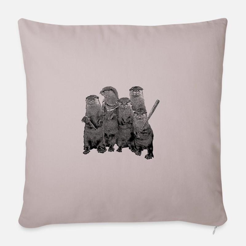 Otterbande - Sofakissenbezug 45 x 45 cm - helles Taupe