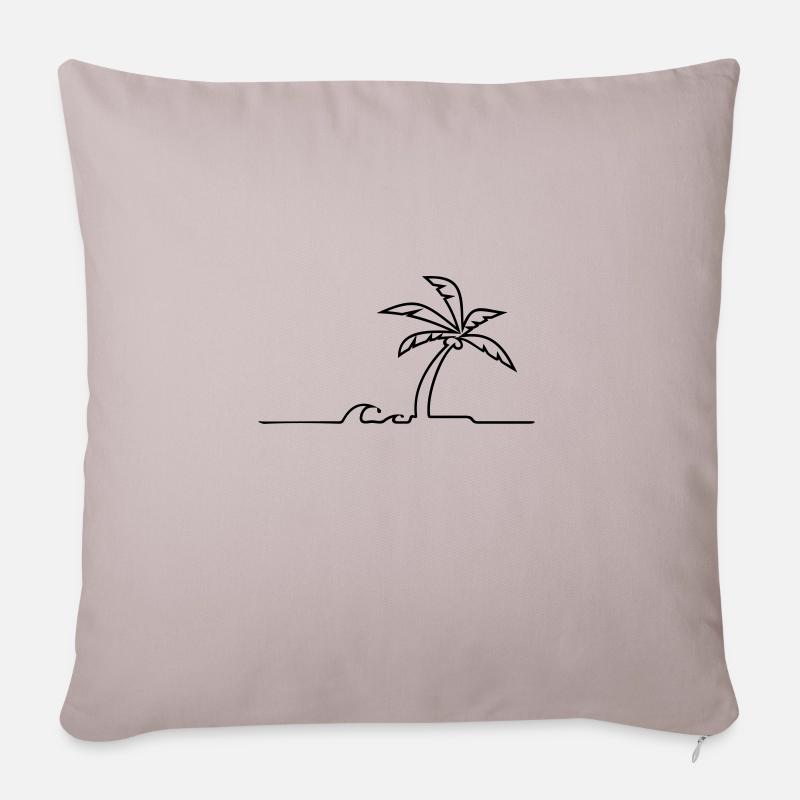 Insel-Palme / Island Palm Tree (1c) - Sofakissenbezug 45 x 45 cm - helles Taupe
