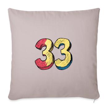 33 Symbole numérique - Housse de coussin décorative 45 x 45 cm - taupe clair - Devant