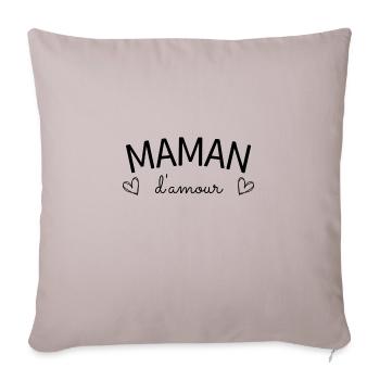 Maman d'amour - Housse de coussin décorative 45 x 45 cm - taupe clair - Devant