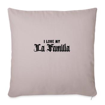 "Familia" the family, the only thing that counts - Sofa pillowcase 17,3'' x 17,3'' (45 x 45 cm) - light taupe - Front