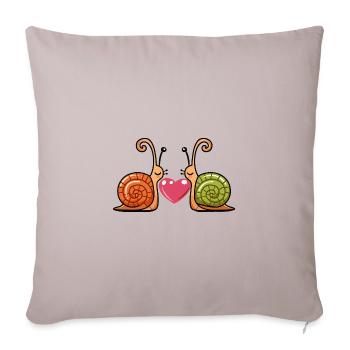 Escargot Couple Saint-Valentin - Housse de coussin décorative 45 x 45 cm - taupe clair - Devant