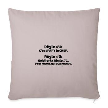 rule 1 it's grandpa the boss rule 2 forget rule 1 - Sofa pillowcase 17,3'' x 17,3'' (45 x 45 cm) - light taupe - Front