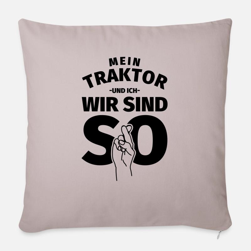 Traktor Liebhaber Geschenk - Sofakissenbezug 45 x 45 cm - helles Taupe