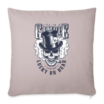Schädel Casino - Sofakissenbezug 45 x 45 cm - helles Taupe - Vorne