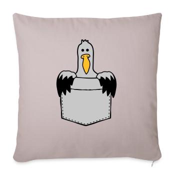Brusttasche Möwe Unterwegs mitnehmen - Sofakissenbezug 45 x 45 cm - helles Taupe - Vorne