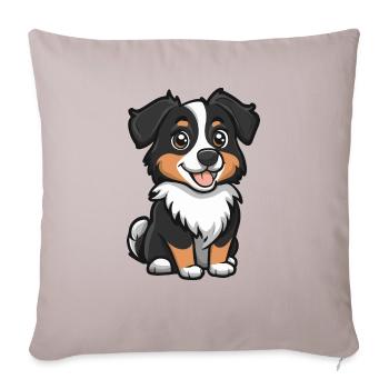 Australian Shepherd Dog Comic Cute - Sofa pillowcase 17,3'' x 17,3'' (45 x 45 cm) - light taupe - Front