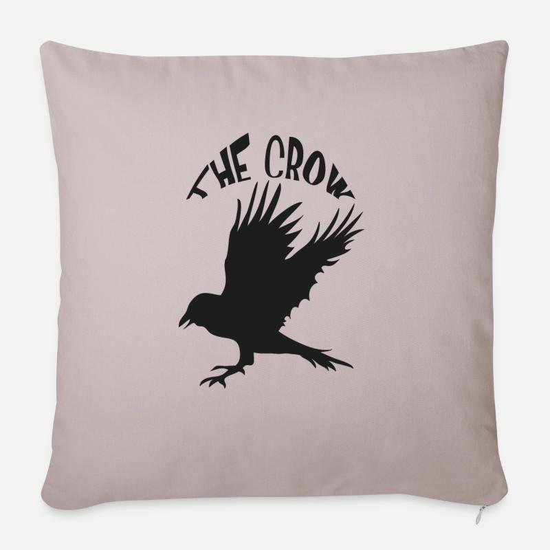 Corbeau, corbeau - Housse de coussin décorative 45 x 45 cm - taupe clair
