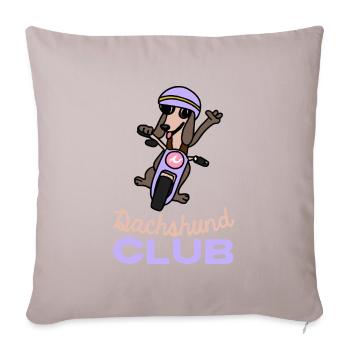 Dachshund Club Biker Dog Gift Wiener Dog - Sofa pillowcase 17,3'' x 17,3'' (45 x 45 cm) - light taupe - Front
