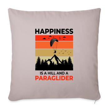 Pilote de parapente Parapente Aventures Bonheur - Housse de coussin décorative 45 x 45 cm - taupe clair - Devant
