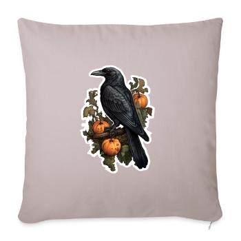 Raven on pumpkin bush Halloween - Sofa pillowcase 17,3'' x 17,3'' (45 x 45 cm) - light taupe - Front