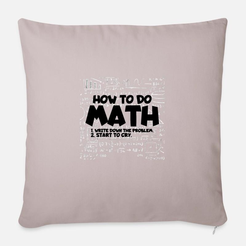 Maths - Housse de coussin décorative 45 x 45 cm - taupe clair