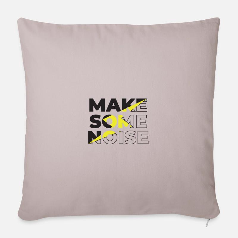 Faire du bruit - Housse de coussin décorative 45 x 45 cm - taupe clair