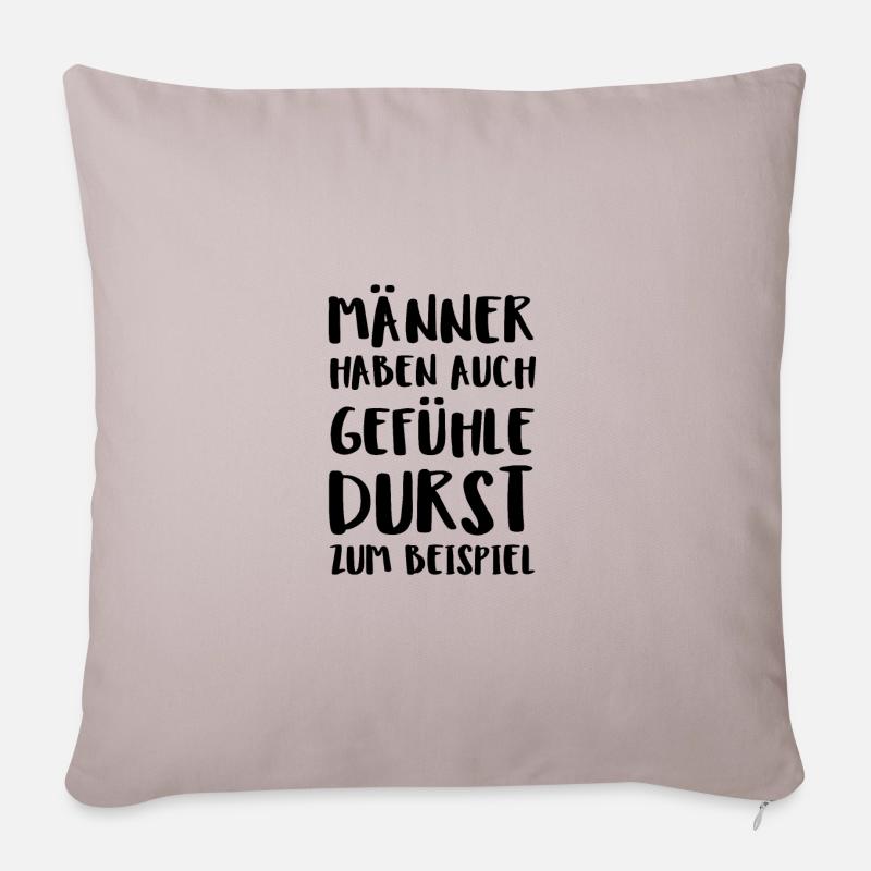 MEN ALSO HAVE FEELINGS THIRST FOR EXAMPLE - Sofa pillowcase 17,3'' x 17,3'' (45 x 45 cm) - light taupe