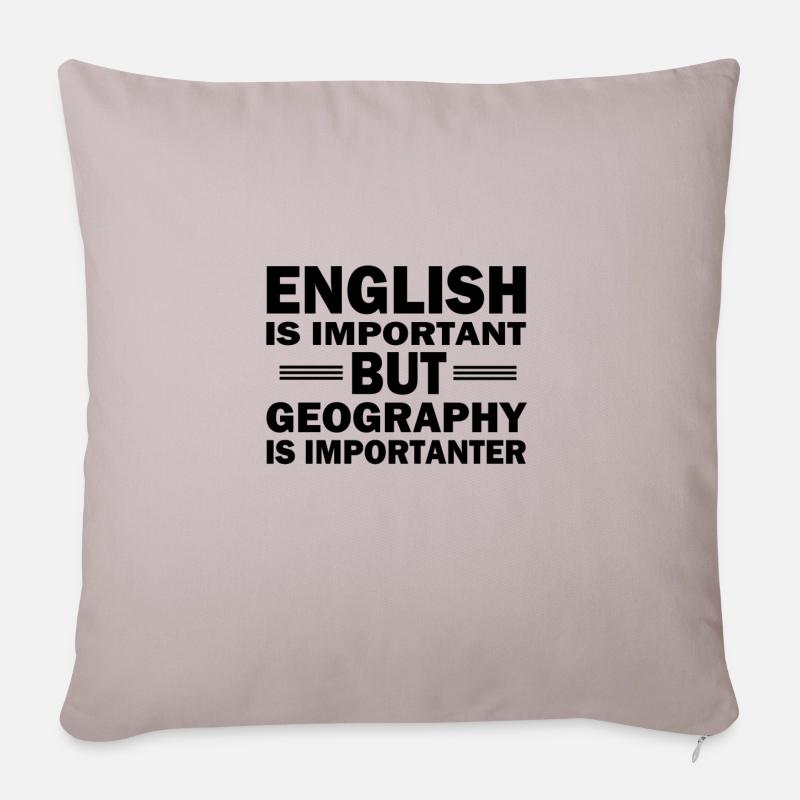 Lustiger Geographie Spruch Erdkunde Geo Lehrer - Sofakissenbezug 45 x 45 cm - helles Taupe