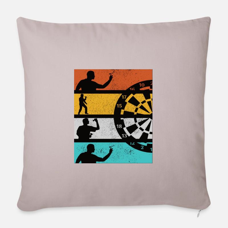 JOUEUR DE FLÉCHETTES DESIGN RÉTRO - Housse de coussin décorative 45 x 45 cm - taupe clair