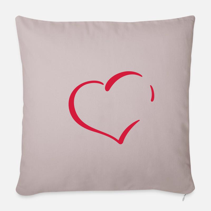 heart - Sofa pillowcase 17,3'' x 17,3'' (45 x 45 cm) - light taupe