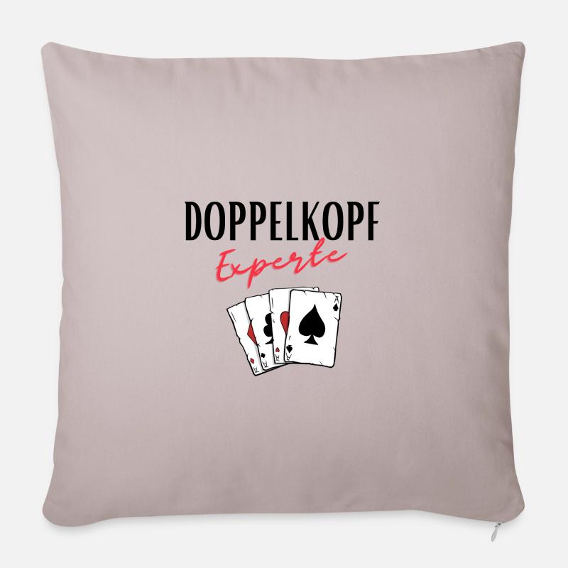 Doppelkopf Experte - Sofakissenbezug 45 x 45 cm - helles Taupe