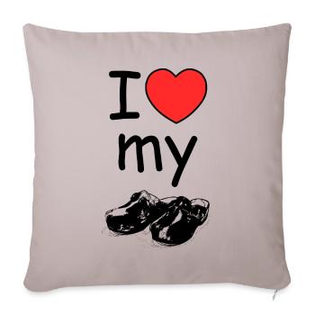 j'aime mon Hölzler - Housse de coussin décorative 45 x 45 cm - taupe clair - Devant