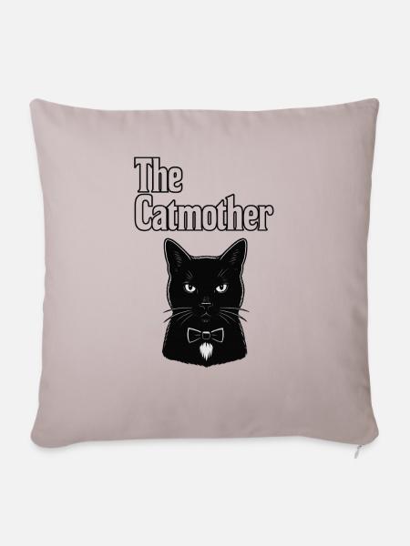 The Catmother Katze Mutter Mom Mama Frau - Sofakissenbezug 45 x 45 cm - helles Taupe