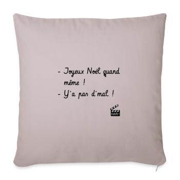 Joyeux Noël quand même ! Père Noël est une ordure - Housse de coussin décorative 45 x 45 cm - taupe clair - Devant
