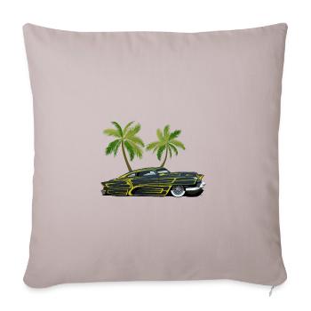 Palm tree vintage car hot rod old american - Sofa pillowcase 17,3'' x 17,3'' (45 x 45 cm) - light taupe - Front