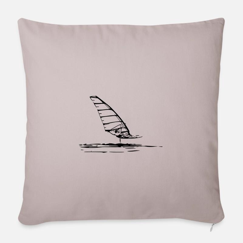 Windsurf Foil Sketch - Sofakissenbezug 45 x 45 cm - helles Taupe