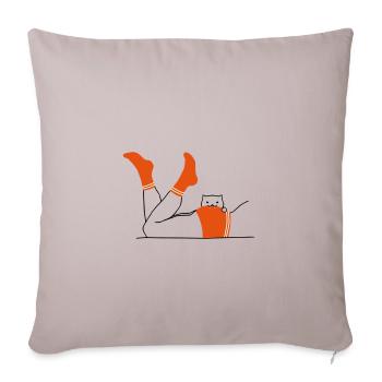 Cat bites! (men's version) - Sofa pillowcase 17,3'' x 17,3'' (45 x 45 cm) - light taupe - Front