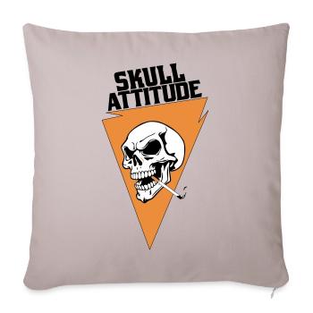 Rebel Skull with Triangle Cigarette - Sofa pillowcase 17,3'' x 17,3'' (45 x 45 cm) - light taupe - Front