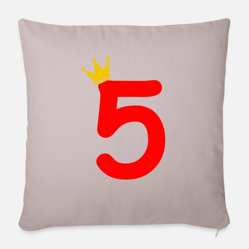 5. Geburtstag Geschenk - Sofakissenbezug 45 x 45 cm - helles Taupe