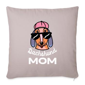 Dachshund Mama Funny Dog Wiener Dog - Sofa pillowcase 17,3'' x 17,3'' (45 x 45 cm) - light taupe - Front