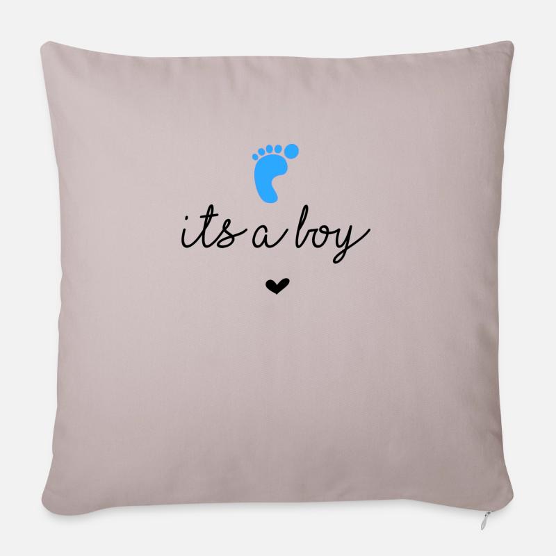 Genderreveal "Its a Boy" - Sofakissenbezug 45 x 45 cm - helles Taupe