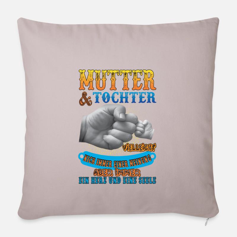 mutter und tochter - Sofakissenbezug 45 x 45 cm - helles Taupe