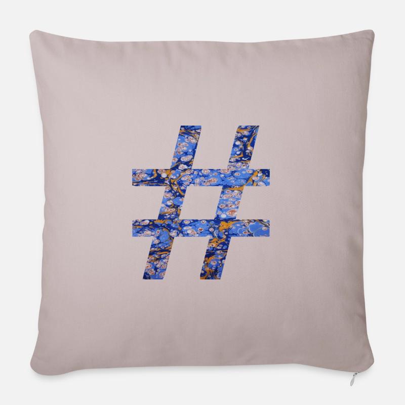 hashtag symbol e 112 - Sofakissenbezug 45 x 45 cm - helles Taupe