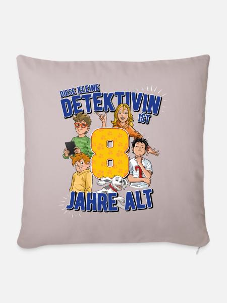 TKKG Junior 8. Geburtstag Acht Jahre Gelb Geschenk - Sofakissenbezug 45 x 45 cm - helles Taupe
