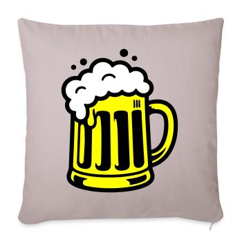 Icône de chope de bière - Housse de coussin décorative 45 x 45 cm - taupe clair - Devant