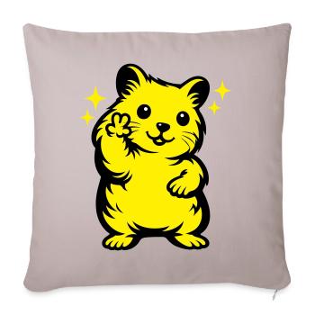 Hamster Cartoon - Sofa pillowcase 17,3'' x 17,3'' (45 x 45 cm) - light taupe - Front
