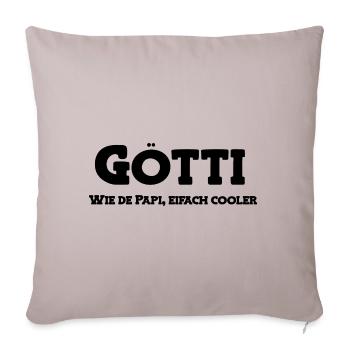 Götti wie de Papi bescht Götti Patenonkel Schweiz - Sofakissenbezug 45 x 45 cm - helles Taupe - Vorne