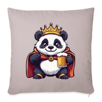 Panda Bière Drôle - Housse de coussin décorative 45 x 45 cm - taupe clair - Devant