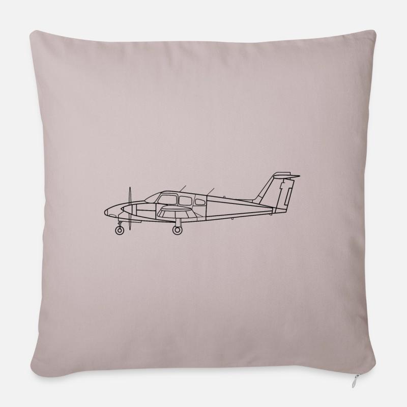 Propeller Flugzeug PA44 - Sofakissenbezug 45 x 45 cm - helles Taupe