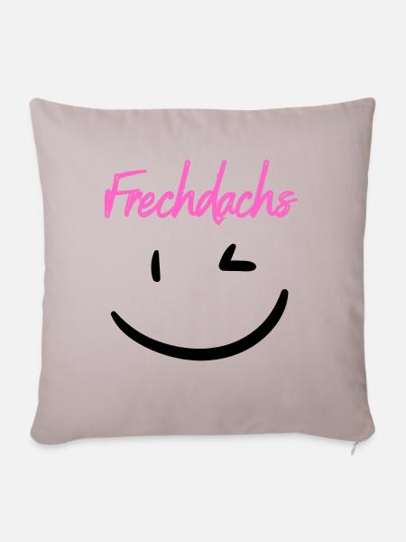 Frechdachs pink - Sofakissenbezug 45 x 45 cm - helles Taupe