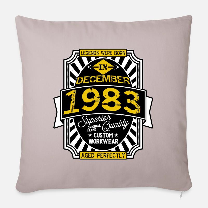 1983 DECEMBER - Housse de coussin décorative 45 x 45 cm - taupe clair