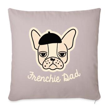 Frenchie Dad Bulldog Vintage Dog Papa Cadeau - Housse de coussin décorative 45 x 45 cm - taupe clair - Devant