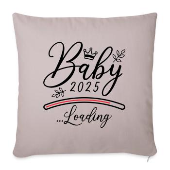 Baby 2025 Loading Saying - Sofa pillowcase 17,3'' x 17,3'' (45 x 45 cm) - light taupe - Front