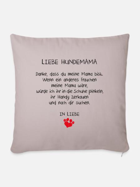 liebe hundemama - Sofakissenbezug 45 x 45 cm - helles Taupe