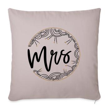 MRS / Mr + Mme Duo - Housse de coussin décorative 45 x 45 cm - taupe clair - Devant