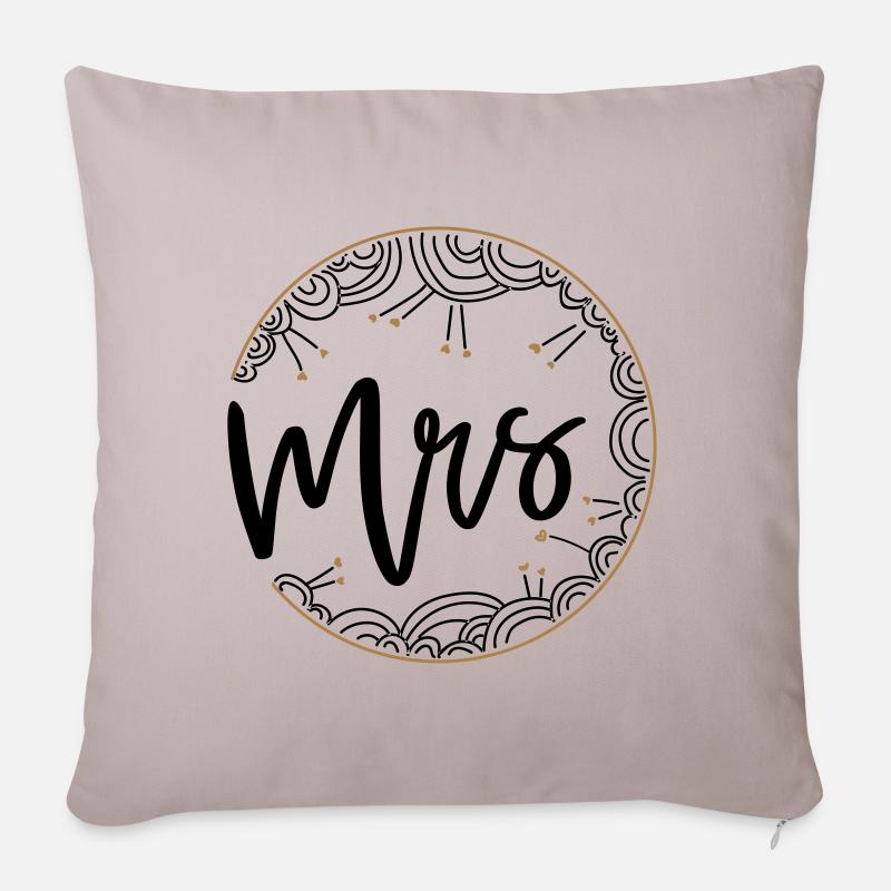 MRS / Mr + Mrs Duo - Sofakissenbezug 45 x 45 cm - helles Taupe